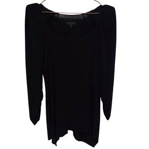Rag‎ Bone New York Black Asymmetrical Hem Long Sleeve Top Tunic XS